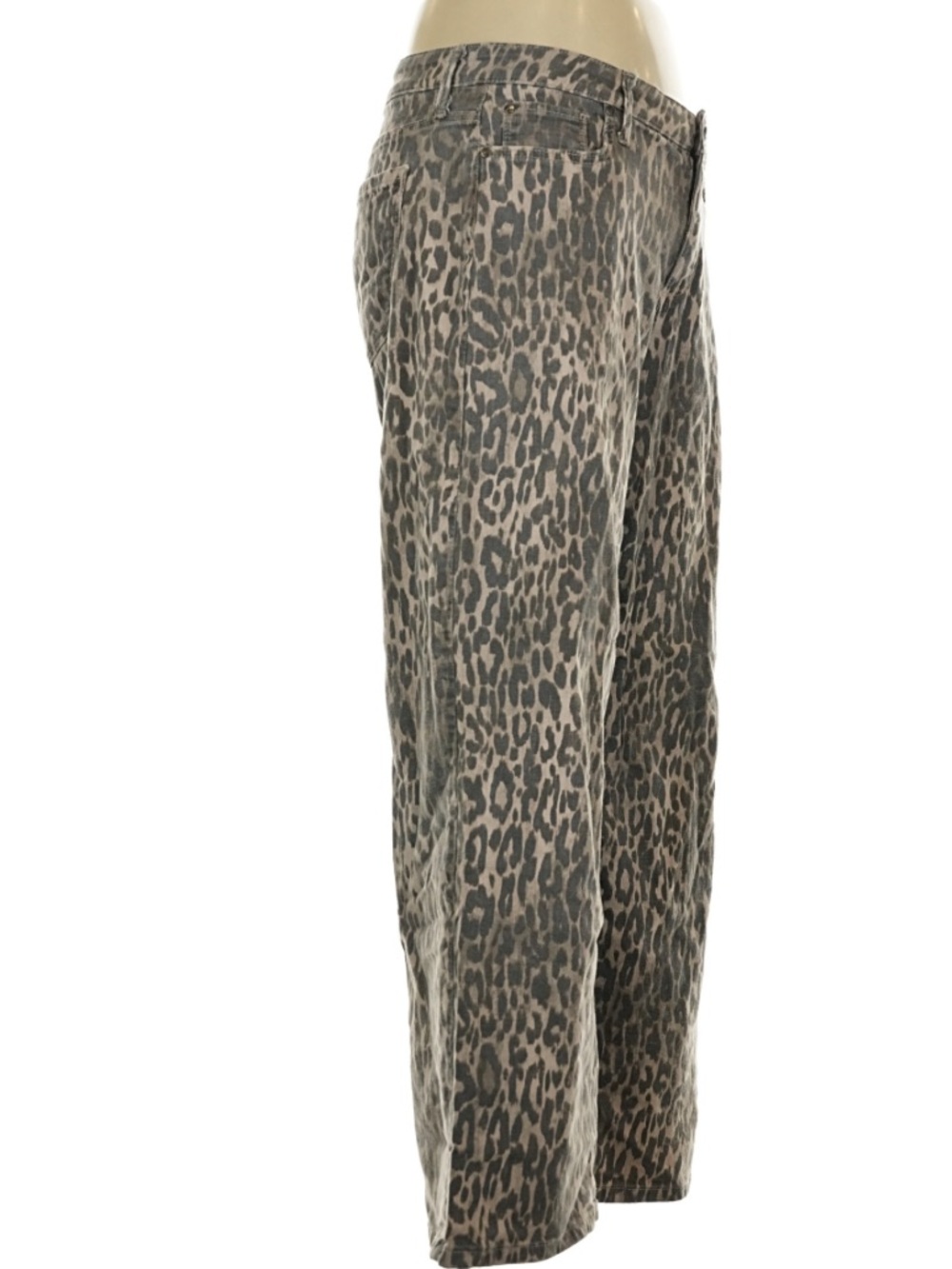 Leopard Print Wide Leg Jeans - Picture 3 of 3